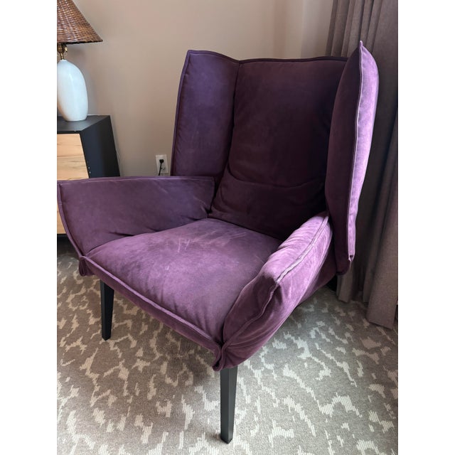 Modern Ligne Roset Purple Armchair For Sale - Image 3 of 4