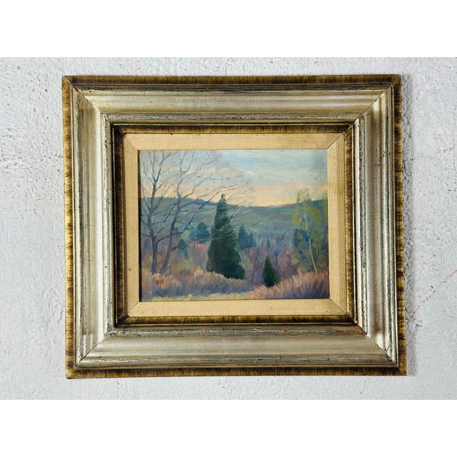 Traditional Vintage Landscape Oil on Board For Sale - Image 3 of 8