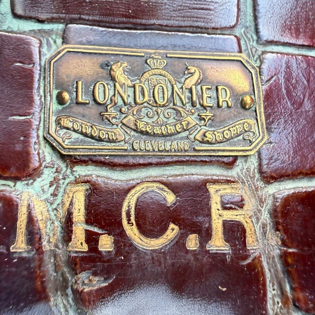 Mid 20th Century Mid-Century Crocodile Leather Suitcase Luggage Londonier London Leather Shoppe For Sale - Image 5 of 7