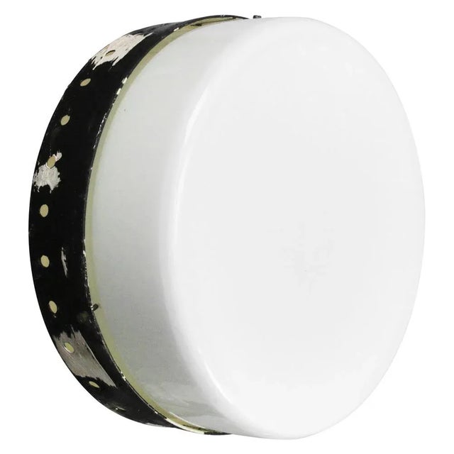 White Vintage Sconce in White Opaline Glass and Iron For Sale - Image 8 of 8