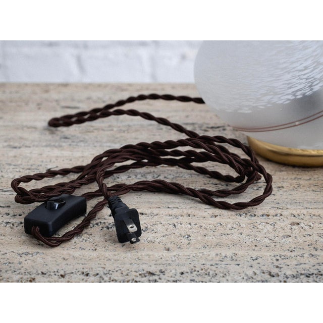 Brass Vetri Murano "Swirl" Table Lamps, Italy 1980s, a Pair For Sale - Image 8 of 9