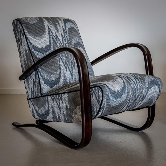 Pair of H-269 Lounge Chairs by Jindřich Halabala, Czech Republic 1930s For Sale - Image 14 of 18