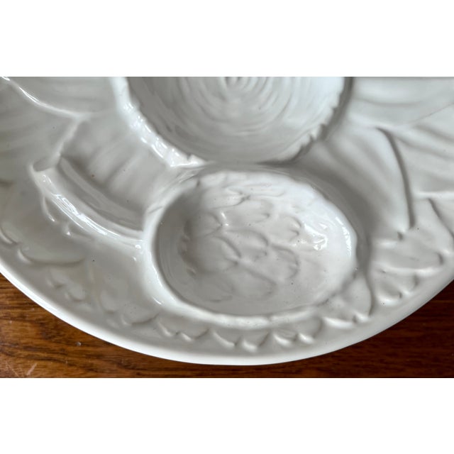 Vintage Majolica Footed Artichoke Plates-Neuwirth-Set 9 For Sale - Image 9 of 11