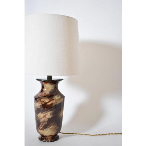 Caldas da Rainha ceramic table lamp, 1920s. Height: 31 cm - 12.2 in Length: 15 cm - 5.91 in Height with lampshade: 61 cm -...