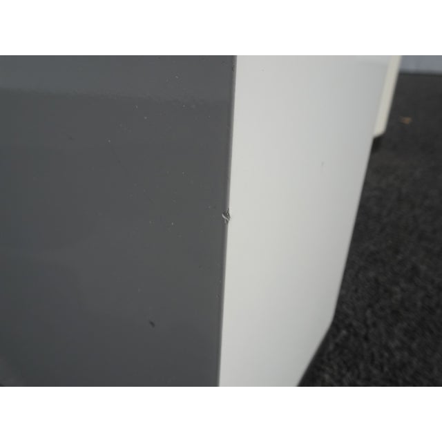 Pair of Modern Table Lamps W White Lamp Shades For Sale - Image 11 of 13