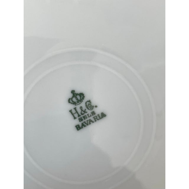 Mid 20th Century 12 Heinrich Bavaria Germany Salad or Dessert Plates Scalloped Rim White and Gold For Sale - Image 5 of 6