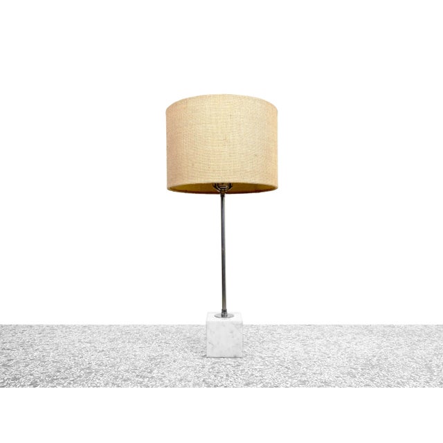 Koch and Lowy Marble Base Chrome Table Lamp For Sale - Image 11 of 11