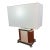 Mid Century Modern (Mcm) Danish Teak & Chrome Table Lamp With Rectangular Shade For Sale