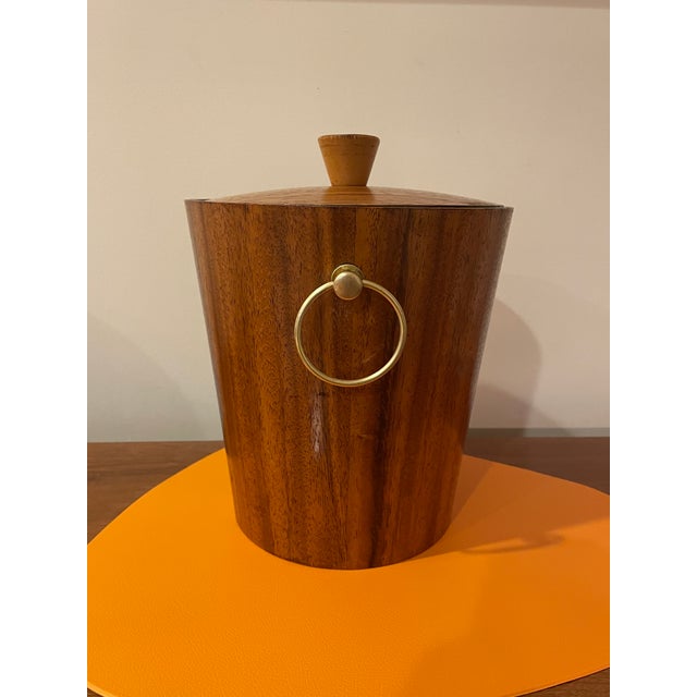 Mid-Century Modern 1960s Teak Ice Bucket by Kmc For Sale - Image 3 of 7