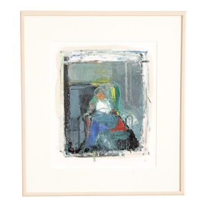 Dee Jenkins Abstract Oil Painting, 'Man on Train'