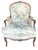 Vintage Pair of Louis XV Style Floral Upholstered Bergère Accent Chairs in English Traditional Style For Sale - Image 4 of 18