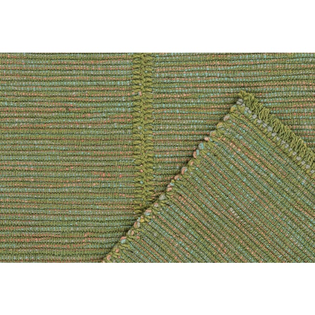 Textile 2010s Rug & Kilim’s Contemporary Kilim Rug in Green With Teal and Pink Accents For Sale - Image 7 of 8