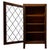 A charming 20th-century English display cabinet, crafted from pine and distinguished by its leaded glass door, compact...