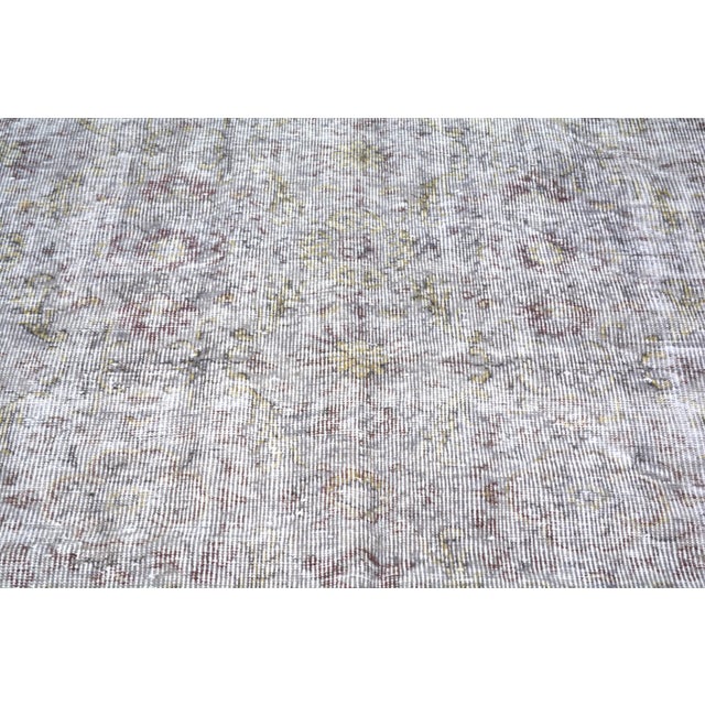 1950s Vintage Turkish Overdyed Hand Knotted Wool Rug, 5'4"x9' For Sale - Image 5 of 6