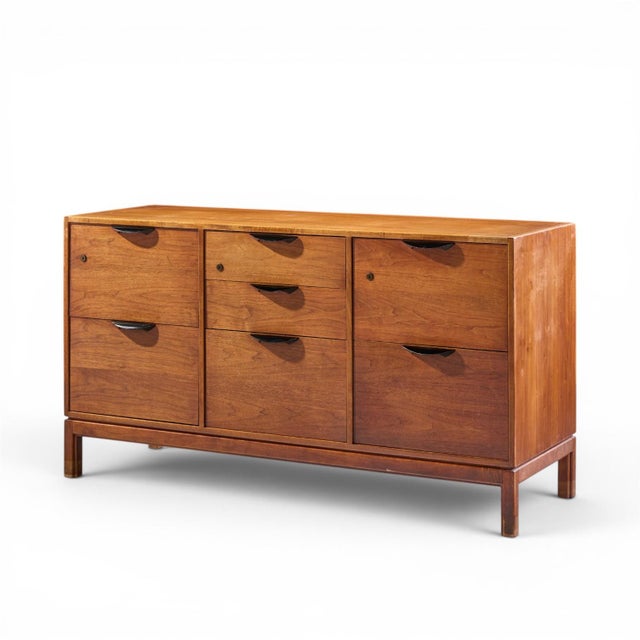 Mid-Century Modern Jens Risom Mid Century Walnut File Credenza For Sale - Image 3 of 10