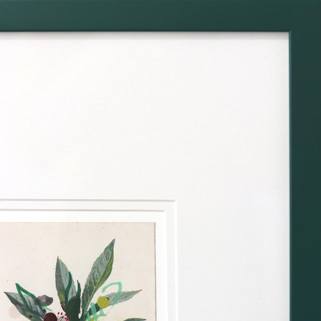 2020s Danewort - Framed Dark Green Tone Floral Artwork on Antique Botanical Book Page Artwork by Lee Herring For Sale - Image 5 of 9