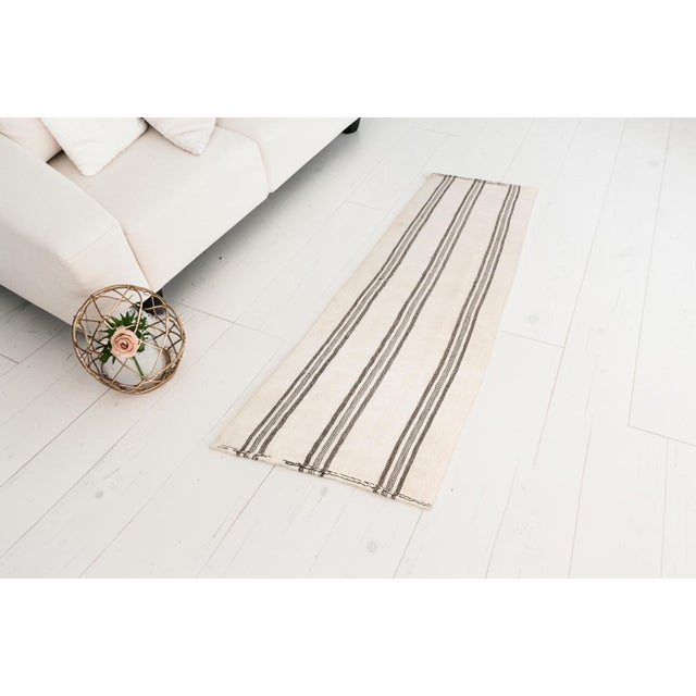 1950s Oushak Anatolian Wool Stripe Kilim Rug For Sale - Image 5 of 9