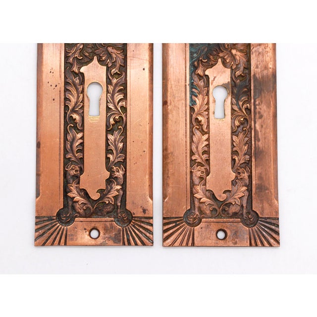 Traditional Pair of 1890s 7.25 In. Corbin Bronze Fanciful Beast Door Back Plates For Sale - Image 3 of 4