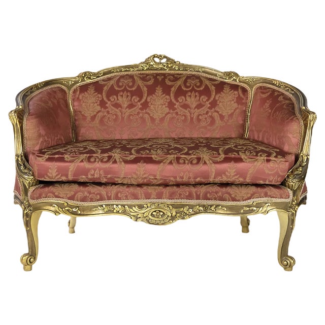 French Giltwood 2-Seater Sofa For Sale