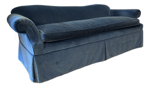 Vintage Velvet Cobalt Blue Sofa