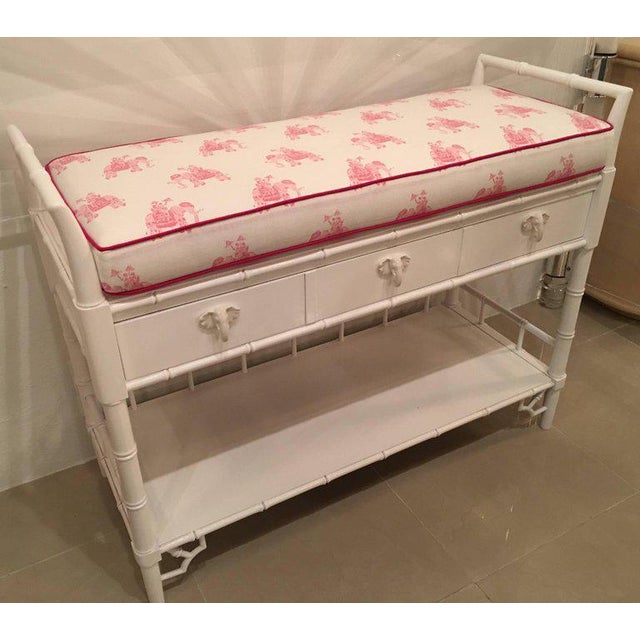 Thomasville Vintage Lilly Pulitzer Girls Faux Bamboo Lacquered Baby Changing Table For Sale - Image 4 of 12