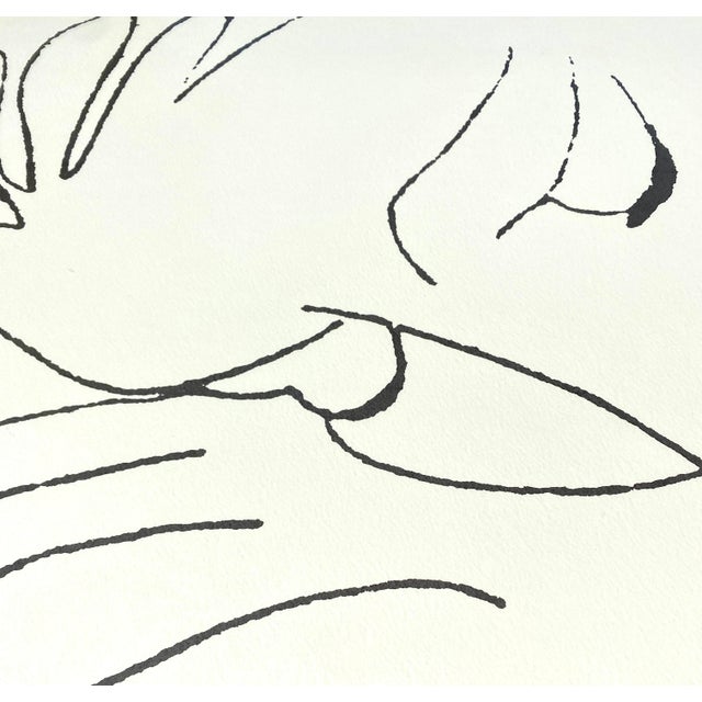 Contemporary Mid 20th Century Pablo Picasso Lithograph "Sleeping Woman" Large 41.5" Gold Frame Art Decor For Sale - Image 3 of 8