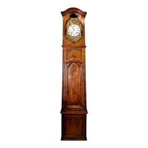 18th Century French Louis XV Carved Walnut Tall Case Clock