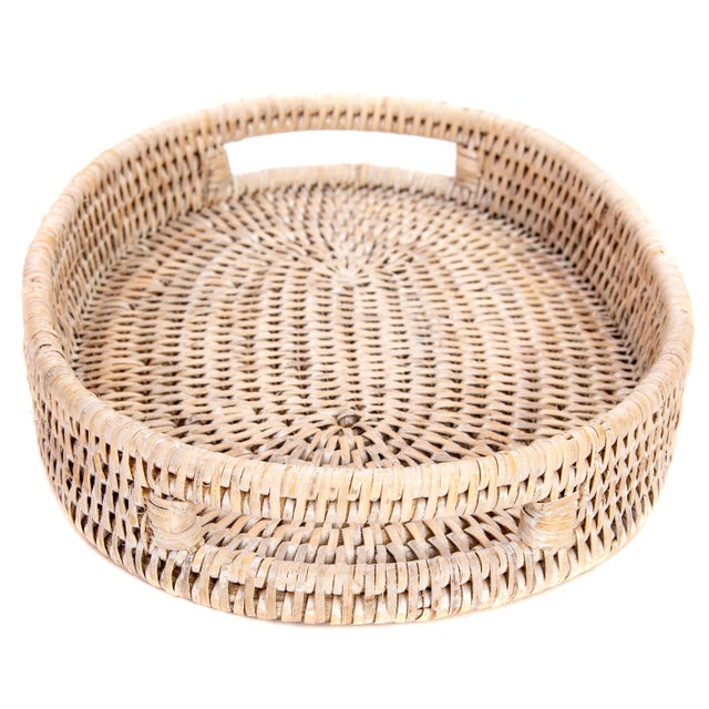 Boho Chic Artifacts Rattan Oval Tray 10"x8"x1.5" For Sale - Image 3 of 5