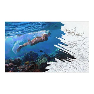 Confront - Large Figurative Ocean Oil Painting on Canvas Original Artwork by Michelle Fillmore For Sale