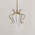 1950s Italian Brass and White Glass Pendant Light For Sale - Image 4 of 12