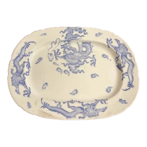 Georgian Blue and White Dragon Platter, Circa 1810s