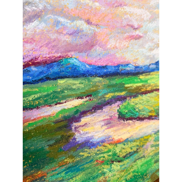 Original Oil Pastel Landscape Painting For Sale - Image 4 of 6