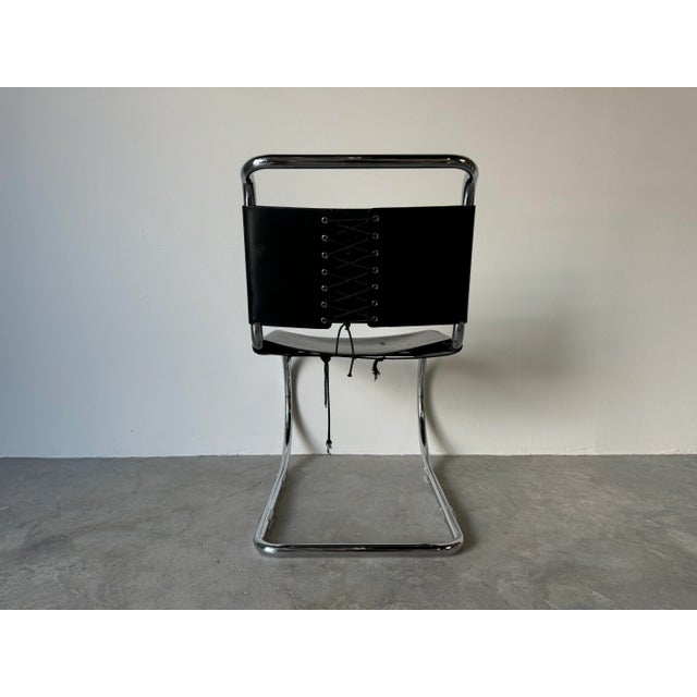 1960s 1960's Mies Van Der Rohe Leather Mr10 Chair for Knoll For Sale - Image 5 of 12