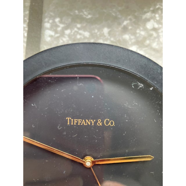 Contemporary 1990s Black and Gold Tiffany Alan Clock For Sale - Image 3 of 4