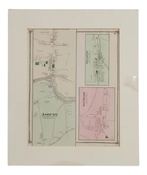 Antique Map Asbury Franklin Township Nj