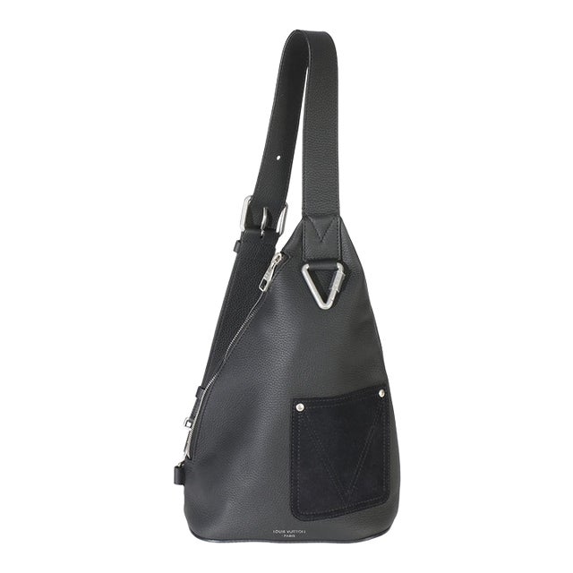 Black LV Touch Calfskin Delta Slingbag For Sale