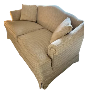 1980s Beige Couch Loveseat by Frederick Edward (Duck Feathers and Down)