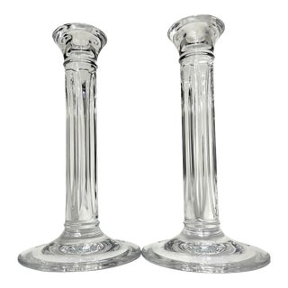 Pair of Tiffany & Co. Greek Doric Column Crystal Candlesticks For Sale