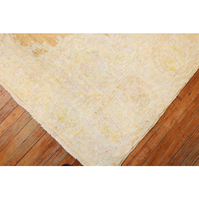 A truly divine room-size Fine Turkish rug woven with mercerized cotton that has a silky sheen to it. Measures: 9.2'' x...