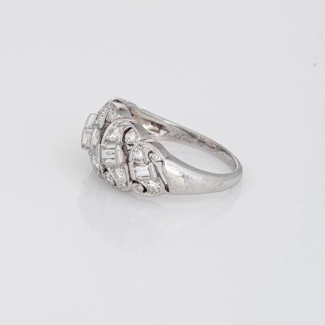 Mid 20th Century Vintage Diamond Anniversary Band Sz 5.5 Platinum Mid Century Ring For Sale - Image 4 of 7
