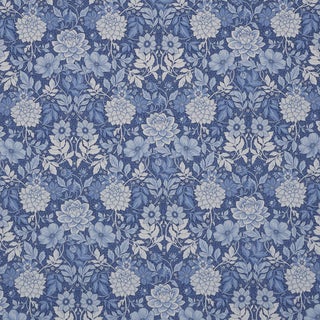 Boråstapeter Dahlia Garden Fabric In Blue And White For Sale