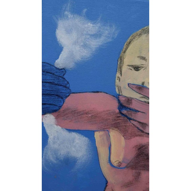 "Catch the hurricane" is an original painting realized by Ukrainian artist Okno in 2023. Acrylic and charcoal on canvas,...