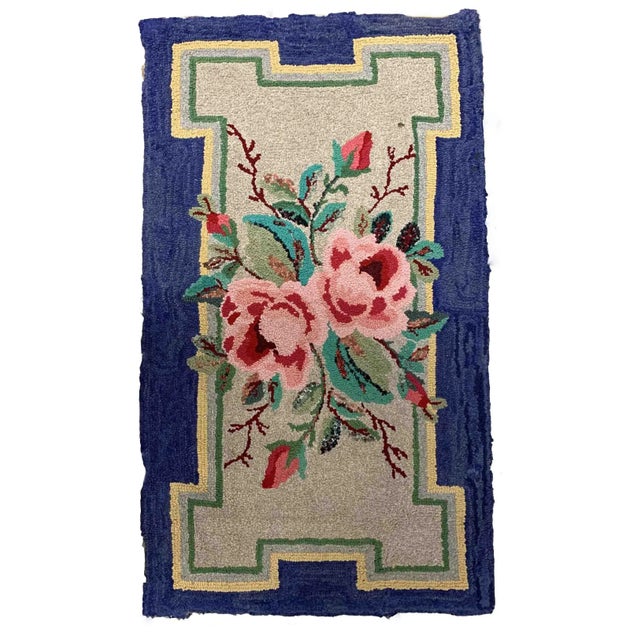 Red 1920s Handmade Antique American Hooked Rug 2' X 3.8' For Sale - Image 8 of 8