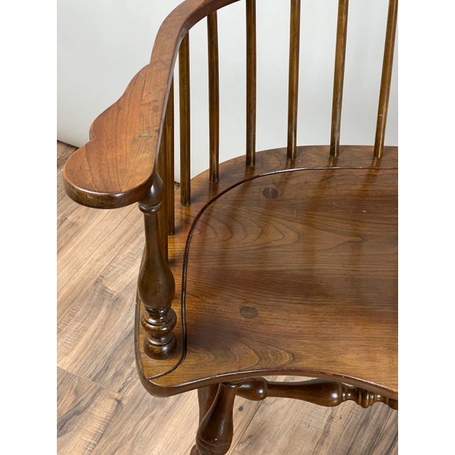 Pair Vintage Stickley Cherry High Back Windsor Chairs For Sale - Image 10 of 18