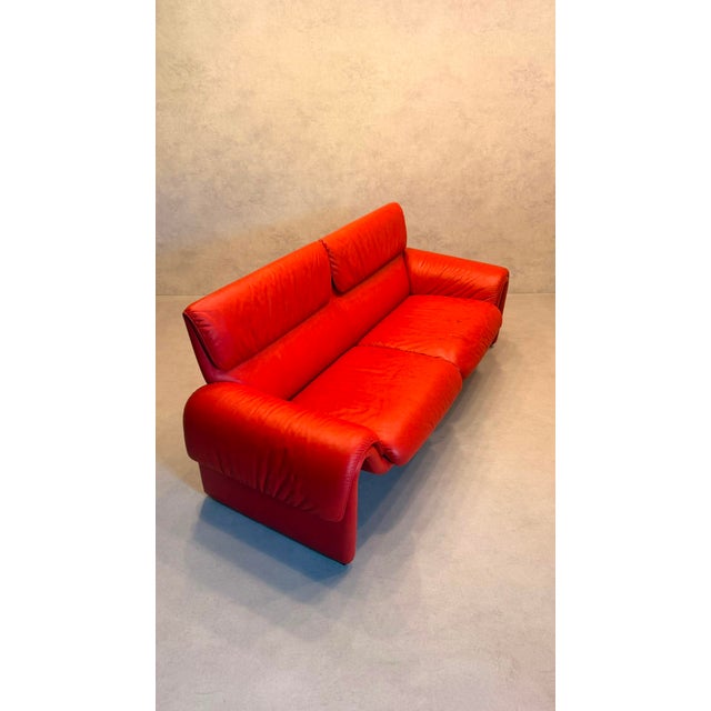 Red Leather DS-2011 Sofa from de Sede, 1980s For Sale - Image 9 of 16