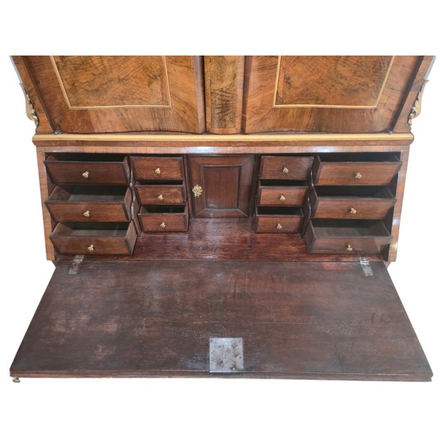 Antique Walnut Bureau Cabinet attributed to Ortmann, Denmark, 1745 For Sale - Image 6 of 17
