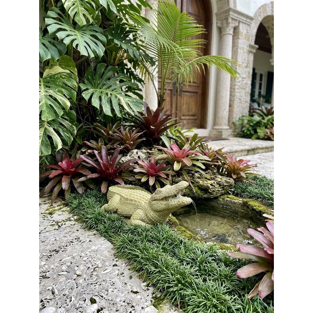 Mid-Century Modern Cast Stone Alligator Garden Statue & Fountain Spouter For Sale - Image 9 of 10