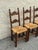 Mid 20th Century Vintage Italian Carved Walnut Rush Seat Dining Chairs – Set of 6 For Sale - Image 5 of 12
