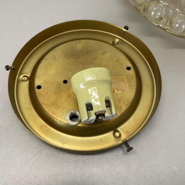 Metal Amber Bubble Structure Wall Light attributed to Helena Tynell for Glashütte Limburg, 1960s For Sale - Image 7 of 18