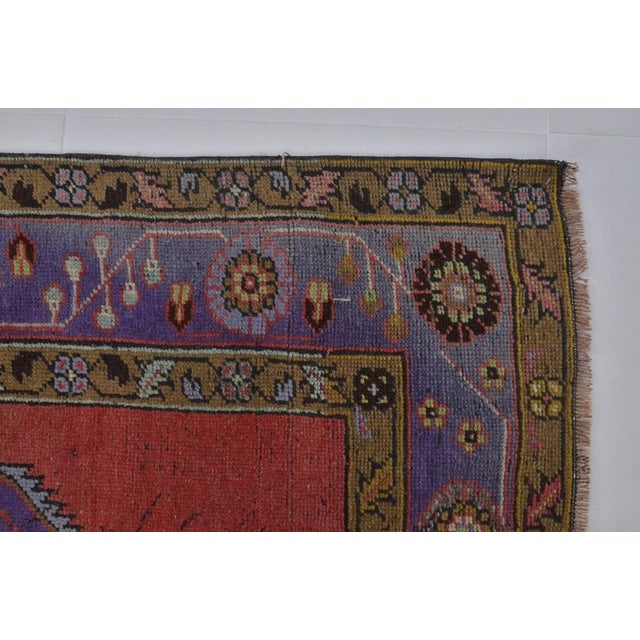 Purple 1960s Faded Orange & Purple Runner Rug For Sale - Image 8 of 10